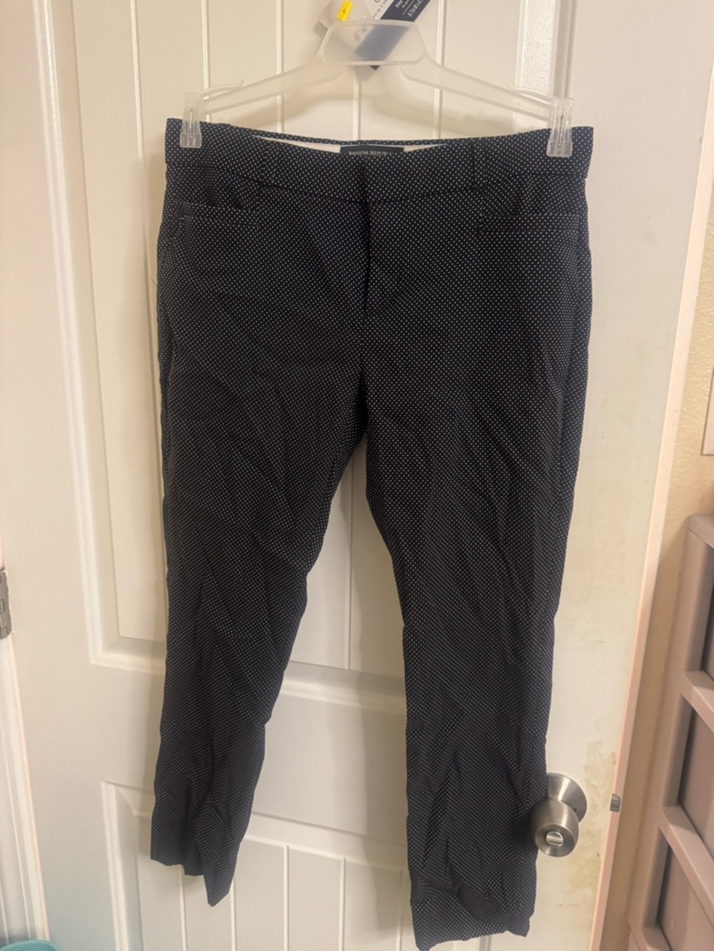 Banana Republic Navy and White Microdot Sloan Fit Pants